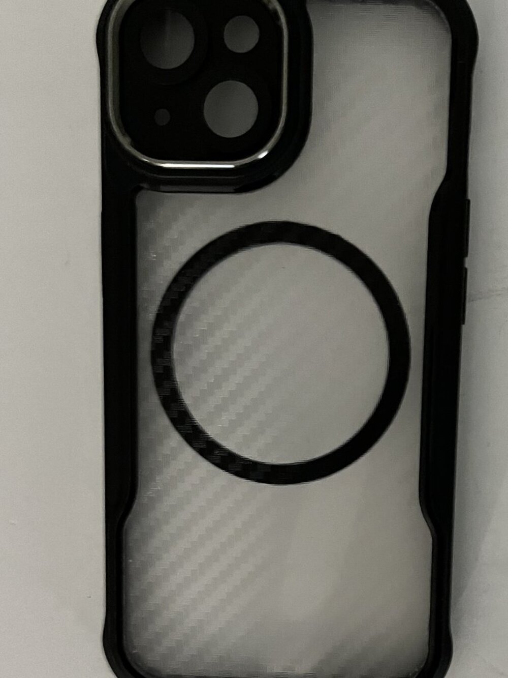 iPhone 15 case "shockproof" with magsafe  Black with clear backing